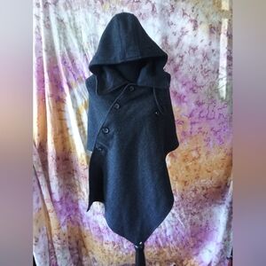 Poetry polyester/wool blend hooded cape